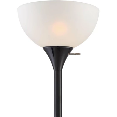 360 Lighting Bingham Modern Torchiere Floor Lamp With Side Lights 71 1/2" Tall Black Metal White Shade For Living Room Reading Bedroom Office House 3 360 Lighting Bingham Modern Torchiere Floor Lamp With Side Lights 71 1/2" Tall Black Metal White Shade For Living Room Reading Bedroom Office House - Image 3