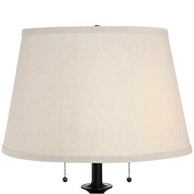 360 Lighting Spenser Rustic Farmhouse Floor Lamp With Riser 62 1/2" Tall Oiled Bronze Metal Off White Linen Empire Shade For Living Room Bedroom Home 1 360 Lighting Spenser Rustic Farmhouse Floor Lamp With Riser 62 1/2" Tall Oiled Bronze Metal Off White Linen Empire Shade For Living Room Bedroom Home