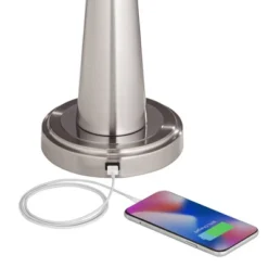 360 Lighting Karla Modern Table Lamps 25" High Set Of 2 Brushed Steel Column With USB Charging Port White Fabric Shade For Bedroom Living Room Desk 9 360 Lighting Karla Modern Table Lamps 25" High Set Of 2 Brushed Steel Column With USB Charging Port White Fabric Shade For Bedroom Living Room Desk -360 Lighting Outlet Store GUEST c260550a 1212 48ce 8e3a 12942738bf95 1