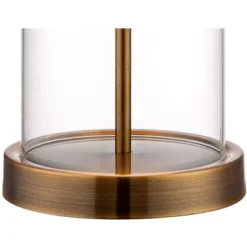 360 Lighting 26" High Cylinder Country Cottage Table Lamps Set Of 2 Fillable Clear Gold Finish Glass Metal White Shade Living Room Bedroom Bedside -360 Lighting Outlet Store GUEST c39c00c7 acd4 4fe8 bb2d 5da094bae523