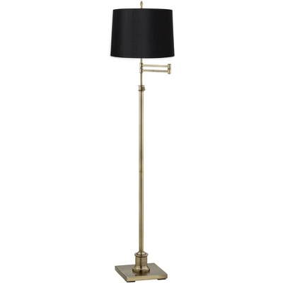 360 Lighting Modern Swing Arm Floor Lamp Adjustable Height 70" Tall Antique Brass Black Hardback Drum Shade For Living Room Reading Bedroom 1 360 Lighting Modern Swing Arm Floor Lamp Adjustable Height 70" Tall Antique Brass Black Hardback Drum Shade For Living Room Reading Bedroom