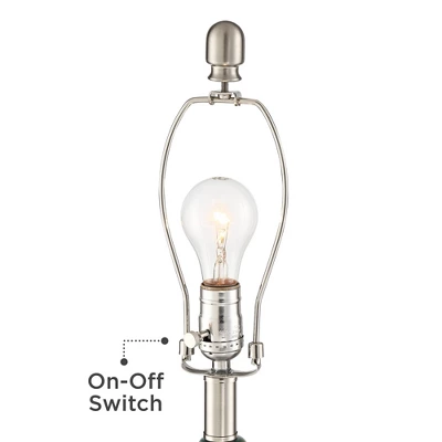 360 Lighting Modern Table Lamp With USB Charging Port 24 3/4" High Sea Foam Ceramic Oatmeal Drum Shade For Living Room Desk Bedroom 4 360 Lighting Modern Table Lamp With USB Charging Port 24 3/4" High Sea Foam Ceramic Oatmeal Drum Shade For Living Room Desk Bedroom - Image 4