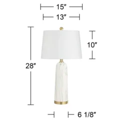 360 Lighting Maceao Modern Table Lamps 28" Tall Set Of 2 White Faux Marble Tapered Drum Shade For Bedroom Living Room Bedside Nightstand Office House 15 360 Lighting Maceao Modern Table Lamps 28" Tall Set Of 2 White Faux Marble Tapered Drum Shade For Bedroom Living Room Bedside Nightstand Office House -360 Lighting Outlet Store GUEST cdf0cf30 a45f 40ca 8b34 8ae2d0720a77