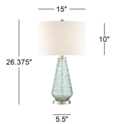 360 Lighting Julia 26 3/8" Tall Modern Coastal Table Lamps Set Of 2 Seafoam Green Glass Living Room Bedroom Bedside Nightstand House Off-White Shade -360 Lighting Outlet Store GUEST d4284e90 1077 4b81 bf04 0bf61fecb778