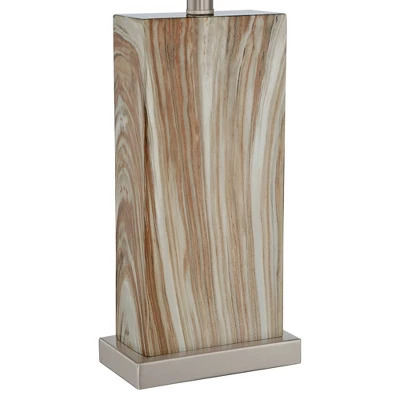 360 Lighting Connie Modern Table Lamps Set Of 2 25" High Brown Faux Marble With USB Charging Port White Rectangular Shade For Living Room Office Desk 4 360 Lighting Connie Modern Table Lamps Set Of 2 25" High Brown Faux Marble With USB Charging Port White Rectangular Shade For Living Room Office Desk - Image 4
