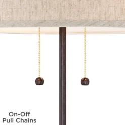 360 Lighting Modern Accent Table Lamp With USB And AC Power Outlet 23 1/2" High Bronze Fabric Drum Shade For Bedroom Living Room House Desk Bedside -360 Lighting Outlet Store GUEST d49981cc a0b5 4426 aead 00a9612cb3ac