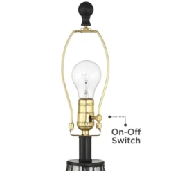 360 Lighting Hudson Rustic Accent Table Lamps 23" High Set Of 2 Bronze Clear Glass USB Charging Port Drum Shade For Bedroom Living Room Bedside Desk -360 Lighting Outlet Store GUEST d61766ee 407d 45d1 8d32 45f369c4d5b5