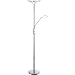 360 Lighting Perseus Modern Torchiere Floor Lamp With Reading Light 71 3/4" Tall Chrome Silver Metal LED Adjustable For Living Room Bedroom House Home -360 Lighting Outlet Store GUEST d832cf0e cd0d 40b3 84d0 2dc112d78db4
