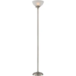 360 Lighting Modern Torchiere Floor Lamp With USB Charging Port 71” Tall Satin Nickel Alabaster Glass Shade Living Room Reading -360 Lighting Outlet Store GUEST da84fb05 211e 4261 aeca c9156a2c3d79