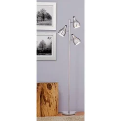 360 Lighting Modern Floor Lamp 3-Light Tree 64" Tall Brushed Steel Adjustable Shades For Living Room Reading Bedroom Office -360 Lighting Outlet Store GUEST db32cd72 68be 4b31 bbe9 b77b6a54e876