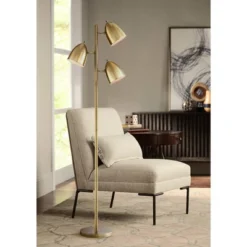 360 Lighting Aaron Mid Century Modern Tree Floor Lamp 64" Tall Aged Brass 3 Light Adjustable Dome Shade For Living Room Reading Bedroom Office House -360 Lighting Outlet Store GUEST dc2cd1c5 3d8f 47fe b9a9 351bc3f9bf6f