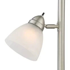 360 Lighting Ellery Modern Torchiere Floor Lamp With Side Lights 72" Tall Brushed Nickel Frosted White Glass Shade For Living Room Reading Bedroom -360 Lighting Outlet Store GUEST dd01a230 bd3a 48fd b37b d0b5058978bb