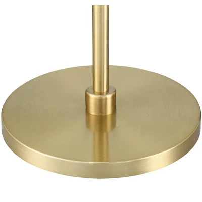 360 Lighting Modern Art Deco Arc Floor Lamp 64" Tall Warm Gold Metal White Fabric Drum Shade For Living Room Reading Family Bedroom Office House Home 3 360 Lighting Modern Art Deco Arc Floor Lamp 64" Tall Warm Gold Metal White Fabric Drum Shade For Living Room Reading Family Bedroom Office House Home - Image 3