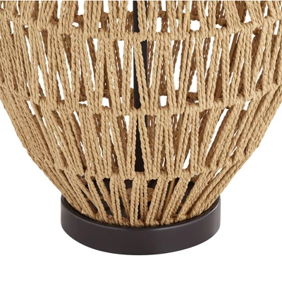 360 Lighting San Marcos Modern Coastal Table Lamp 27" Tall Natural Wicker Oatmeal Drum Shade For Bedroom Living Room Bedside Nightstand Office Kids 5 360 Lighting San Marcos Modern Coastal Table Lamp 27" Tall Natural Wicker Oatmeal Drum Shade For Bedroom Living Room Bedside Nightstand Office Kids - Image 5