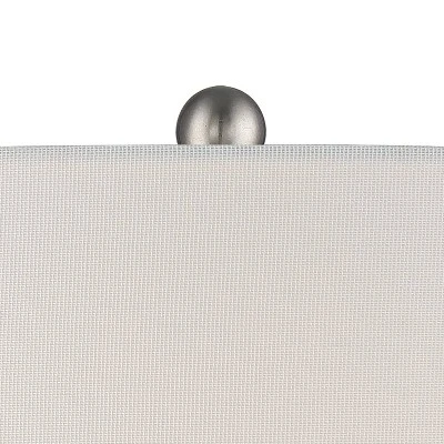 360 Lighting Patrick Modern Coastal Table Lamp 26 1/4" High Gray White Wash Geometric Ceramic Drum Fabric Shade For Bedroom Living Room Bedside Office 2 360 Lighting Patrick Modern Coastal Table Lamp 26 1/4" High Gray White Wash Geometric Ceramic Drum Fabric Shade For Bedroom Living Room Bedside Office - Image 2