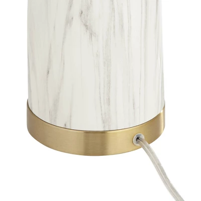 360 Lighting Maceao Modern Table Lamps 28" Tall Set Of 2 White Faux Marble Tapered Drum Shade For Bedroom Living Room Bedside Nightstand Office House 7 360 Lighting Maceao Modern Table Lamps 28" Tall Set Of 2 White Faux Marble Tapered Drum Shade For Bedroom Living Room Bedside Nightstand Office House - Image 7