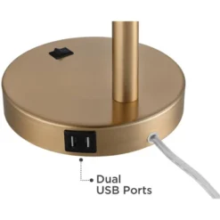 360 Lighting Industrial Modern Desk Lamp With USB And AC Power Outlet 23.5" High Antique Brass Metal For Living Room Bedroom House Bedside -360 Lighting Outlet Store GUEST e5aa95c2 2feb 468e a7e6 cb9fde0586c1