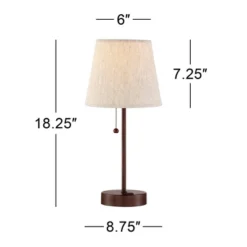 360 Lighting Justin Modern Accent Table Lamps 18 1/4" High Set Of 2 Marbled Bronze Metal With USB Charging Ports Oatmeal Drum Shade For Bedroom Desk -360 Lighting Outlet Store GUEST e5de6455 2367 4bb3 9707 0fcb96596133