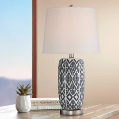 360 Lighting Modern Accent Table Lamps 23 1/2" High Set Of 2 White Gray Ceramic White Fabric Drum Shade Decor For Bedroom Living Room 11 360 Lighting Modern Accent Table Lamps 23 1/2" High Set Of 2 White Gray Ceramic White Fabric Drum Shade Decor For Bedroom Living Room -360 Lighting Outlet Store GUEST e7205eb6 6d26 4034 97c4 f1e116a1ff77