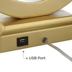 360 Lighting Lauren Modern Table Lamps Set Of 2 With Black Risers 28 1/2" Tall Gold USB Charging Port White Rectangular Shade For Bedroom Living Room -360 Lighting Outlet Store GUEST e7fc170a 4665 474a 9a90 be6e837f4607