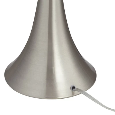 360 Lighting Gerson Modern Table Lamps 24" High Set Of 2 Brushed Nickel With Dimmers LED White Drum Shade For Bedroom Living Room Bedside Nightstand 7 360 Lighting Gerson Modern Table Lamps 24" High Set Of 2 Brushed Nickel With Dimmers LED White Drum Shade For Bedroom Living Room Bedside Nightstand - Image 7