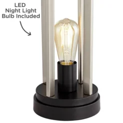 360 Lighting Marcel Modern Table Lamps Set Of 2 24 1/4" High Brushed Nickel With LED Nightlight USB Charging Port White Shade For Bedroom House Desk -360 Lighting Outlet Store GUEST ead1be5c 2dcb 46d6 a635 676f0362d94d