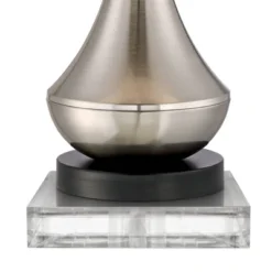 360 Lighting Simon Modern Table Lamps Set Of 2 With Square Risers 27" Tall Brushed Nickel USB Charging Port White Shade For Bedroom Living Room Desk -360 Lighting Outlet Store GUEST ed47e65f 04d9 49a0 ae32 790dd3b5468a