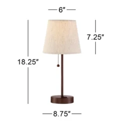 360 Lighting Justin Modern Accent Table Lamps 18 1/4" High Set Of 2 Marbled Bronze Metal With USB Charging Ports Oatmeal Drum Shade For Bedroom Desk -360 Lighting Outlet Store GUEST f15c6aa9 4789 4777 9452 680505e9b5c6