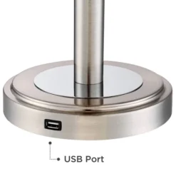 360 Lighting Camile Modern Table Lamps 25" High Set Of 2 Brushed Nickel With USB Charging Port Off White Drum Shade For Living Room Office House Desk -360 Lighting Outlet Store GUEST f436b9cc 0a81 48d9 8178 4c9b9dea41c3 1