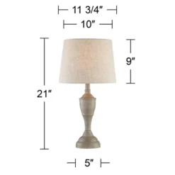 360 Lighting Claude Rustic Farmhouse Accent Table Lamps 21" High Set Of 2 Beige Washed Linen Drum Shade For Bedroom Living Room Bedside Nightstand -360 Lighting Outlet Store GUEST f6fa27fb 367f 4099 9bf6 5604ccfc4264