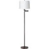 360 Lighting Modern Swing Arm Floor Lamp 60.5" Tall Bronze White Hardback Drum Shade For Living Room Reading Bedroom Office