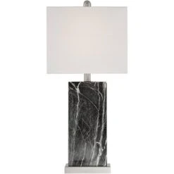 360 Lighting Connie Modern Table Lamps Set Of 2 With Acrylic Risers 25" High Black Faux Marble USB Charging Ports White Rectangular Shade For Desk -360 Lighting Outlet Store GUEST f8f54766 e697 4cb5 8e7c b9b55bfc3312 1