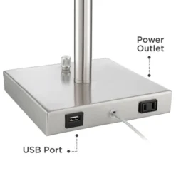 360 Lighting Andre Modern Table Lamps 26 3/4" High Set Of 2 Metal With USB And AC Power Outlet In Base Table Top Dimmers White Drum Shade For Desk -360 Lighting Outlet Store GUEST f9045fa3 5597 480d 8873 a95c8a85a229