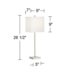 360 Lighting Franco Modern Table Lamps 26 1/2" High Set Of 2 Brushed Nickel With USB Charging Ports White Square Shade For Bedroom Living Room Desk -360 Lighting Outlet Store GUEST fa988a60 333a 45da b2a6 b0c2685e1ebe