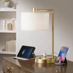 360 Lighting Colby Antique Gold Desk Lamps With Outlet And USB Port Set Of 2 -360 Lighting Outlet Store GUEST fb9fc1fe 388f 44d7 825c 6da7e7393c29