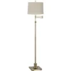 360 Lighting Modern Swing Arm Floor Lamp Adjustable Height 70" Tall Antique Brass Cream Burlap Drum Shade For Living Room Reading Bedroom